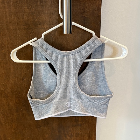 Champion Women's Gray and White Sports Bra - Picture 2 of 3